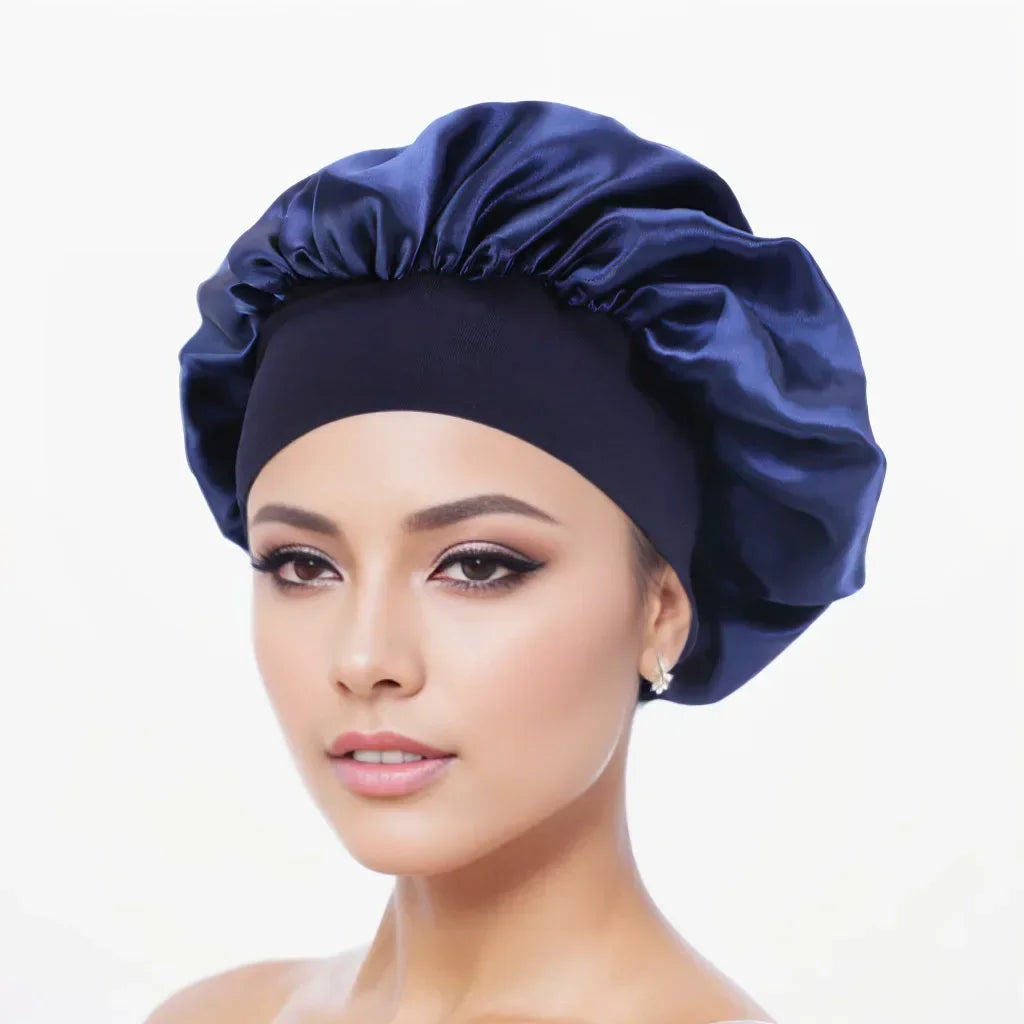 Satin Wide-Brim Sleep Bonnet