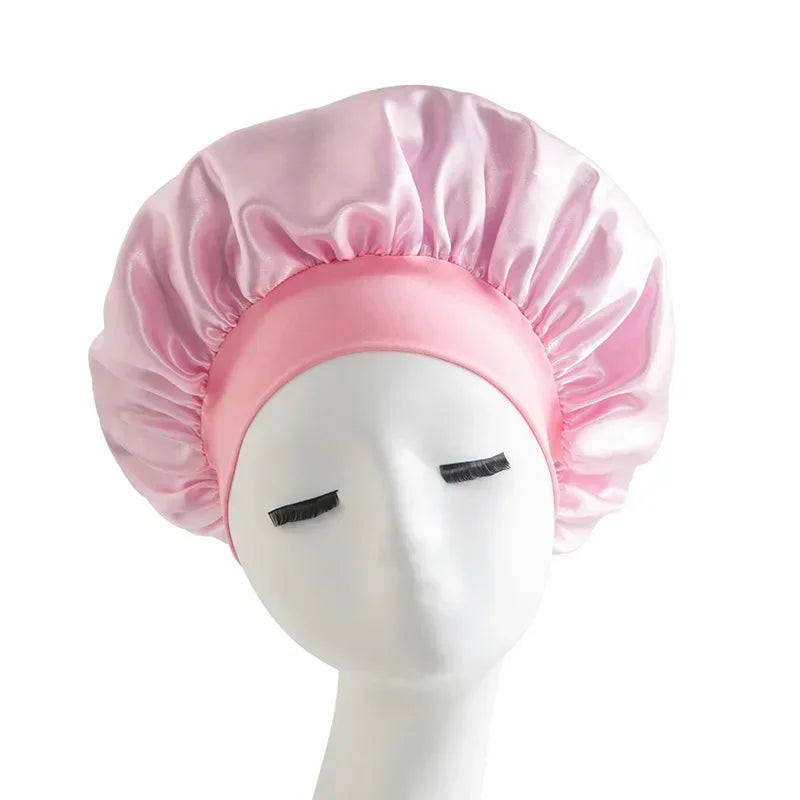 Satin Wide-Brim Sleep Bonnet