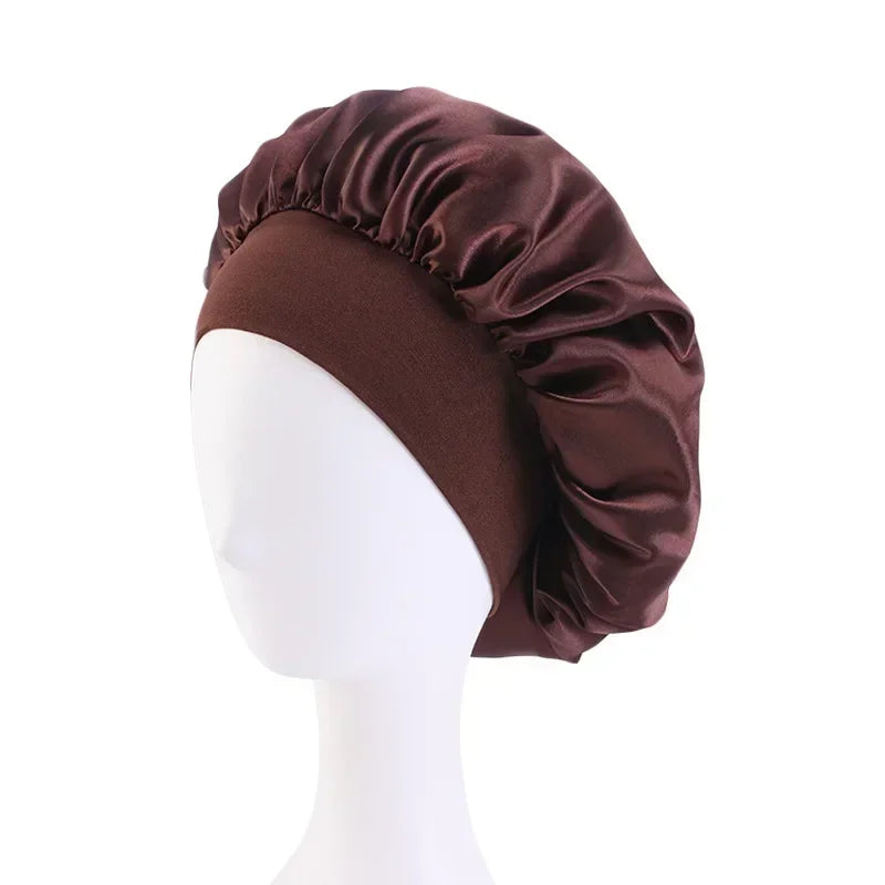 Satin Wide-Brim Sleep Bonnet