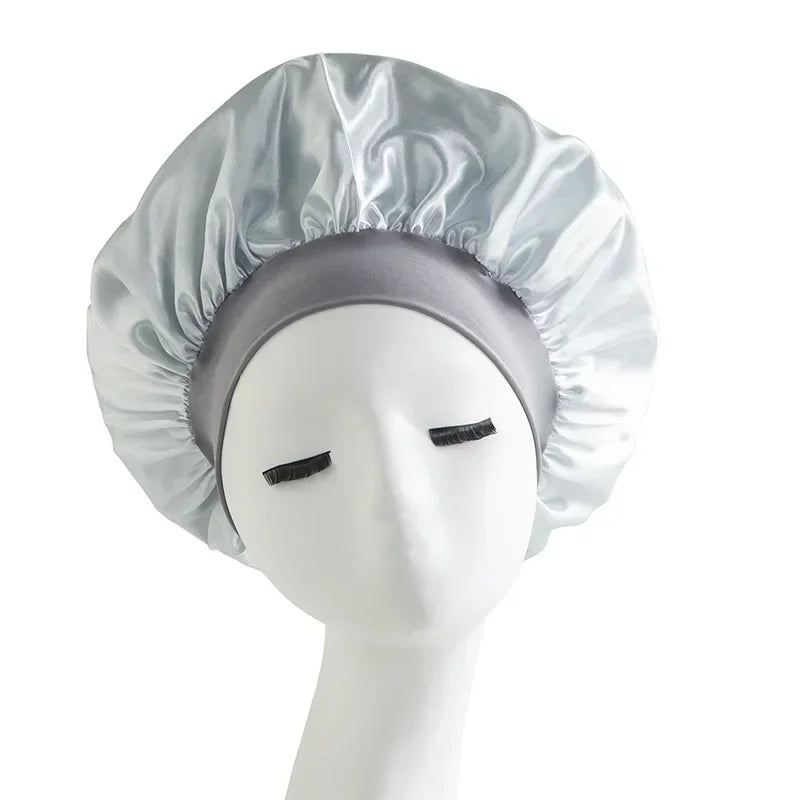 Satin Wide-Brim Sleep Bonnet