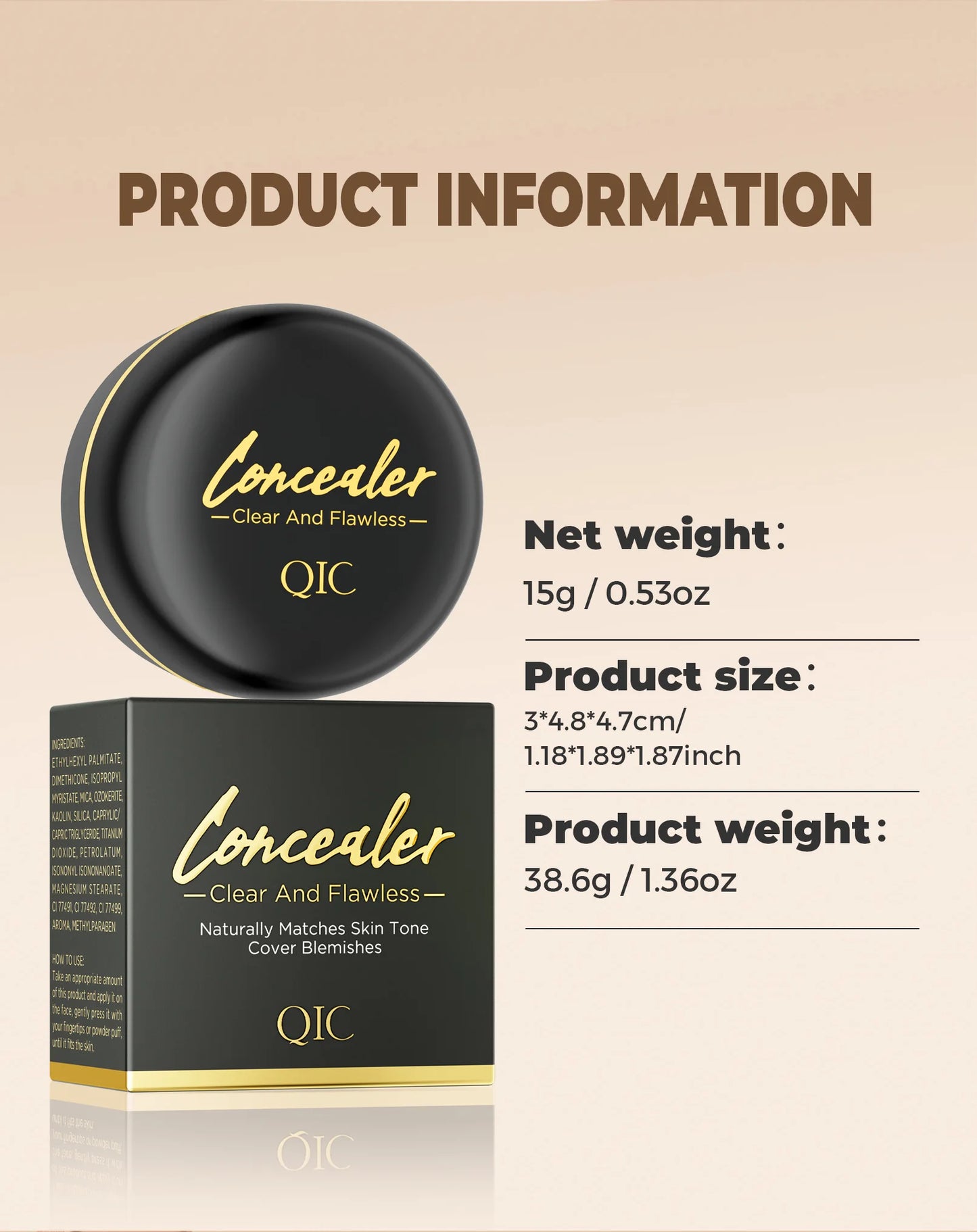 Waterproof Full Coverage Concealer for Tattoos & Scars