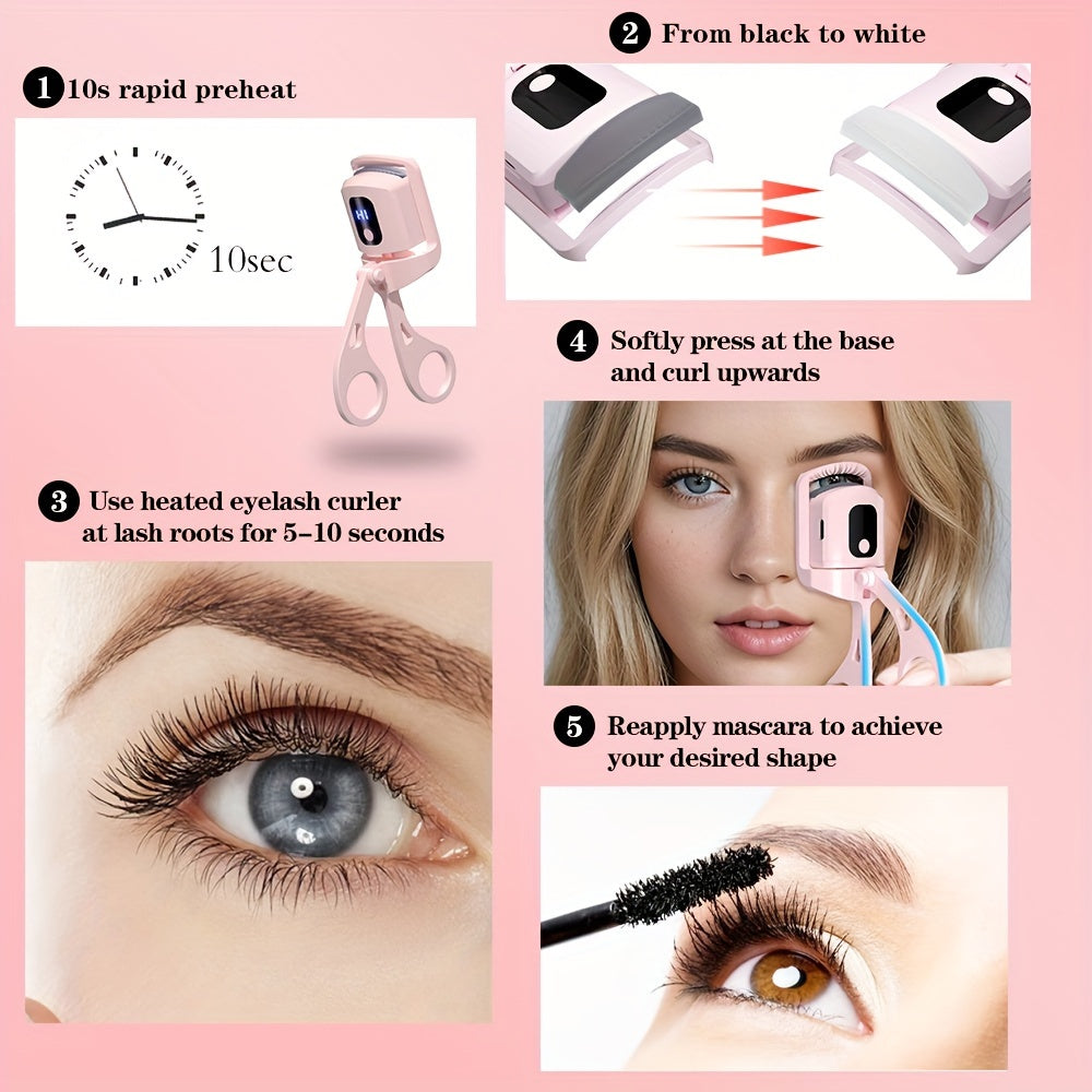 Heated Eyelash Curler (3 Heat Modes + USB Rechargeable)