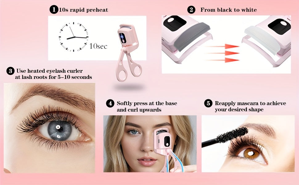 Heated Eyelash Curler (3 Heat Modes + USB Rechargeable)